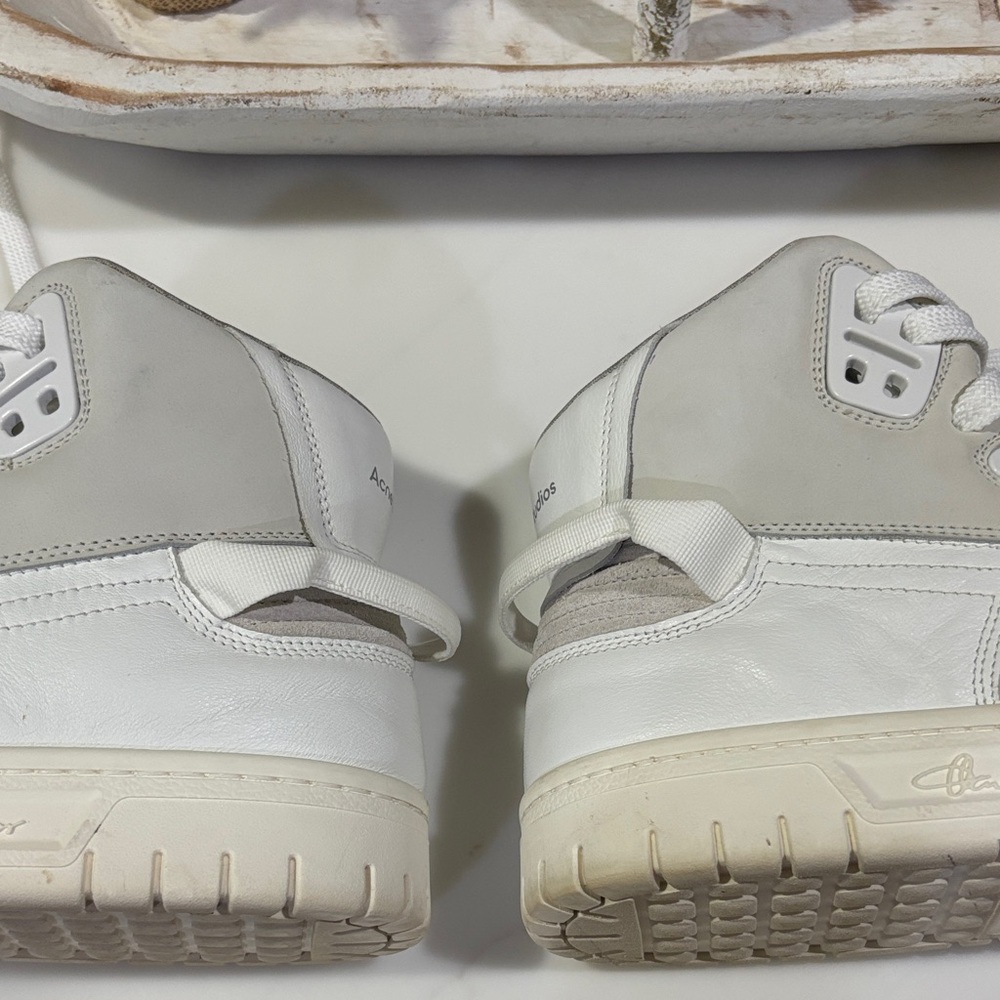 Acne White and Gray High-Top Sneakers - Picture 10 of 11